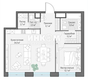 3-комн. квартира