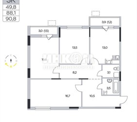 3-комн. квартира